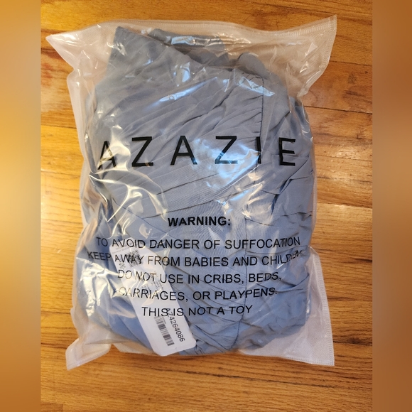 Azazie Brandie Dusty Blue Flowy Pleated Stretch Chiffon Dress - Picture 4 of 7